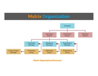 Matrix Organization
Matrix Organizational Structure
 