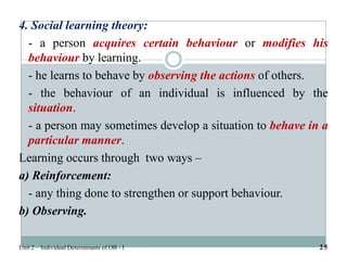 Organizational Behaviour - Individual Determinants of OB I | PDF