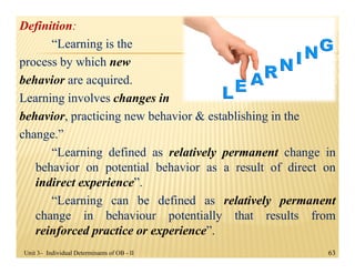 Organizational Behaviour - Individual Determinants of OB II | PDF