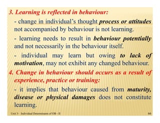 Organizational Behaviour - Individual Determinants of OB II | PDF