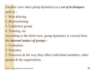 Organizational Behaviour - Group process | PDF