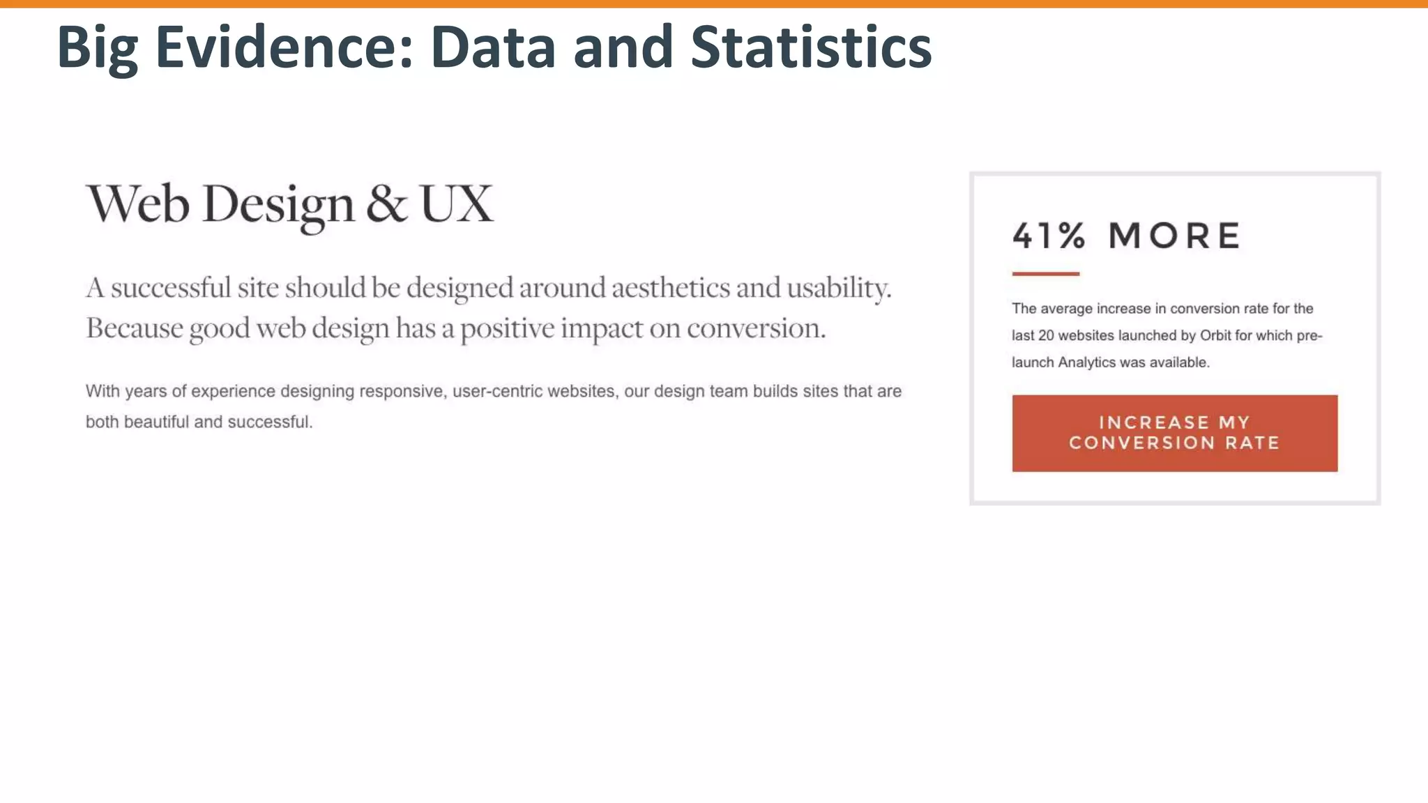 Big Evidence: Data and Statistics
 