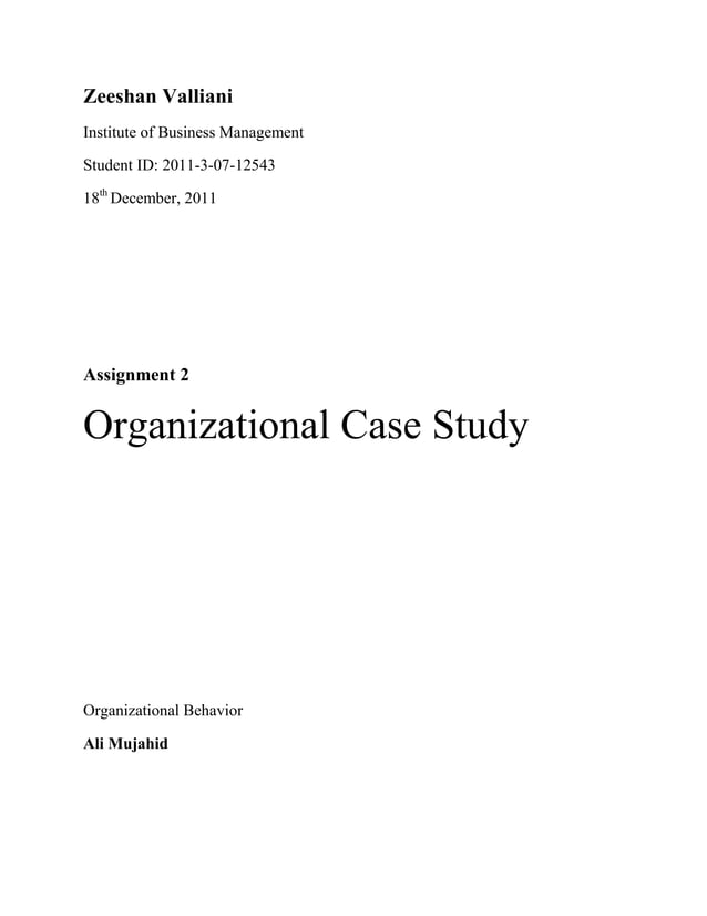 Organizational Case Study Root Cause of All Organizational Problems PDF