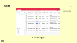 Apps
ClickonApps
Clicktoopenthe
Appsdashboards
 