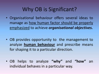 Introduction to Organisational Behaviour | PPTX