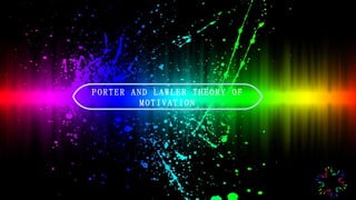 PORTER AND LAWLER THEORY OF
MOTIVATION
 