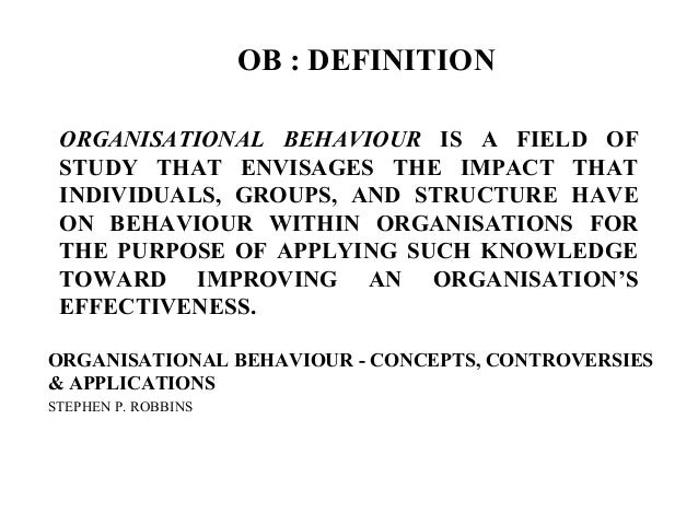 Ob2 ORGANIZATIONAL BEHAVIOR 2