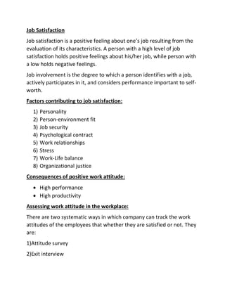 Attitude and Job satisfaction | PDF