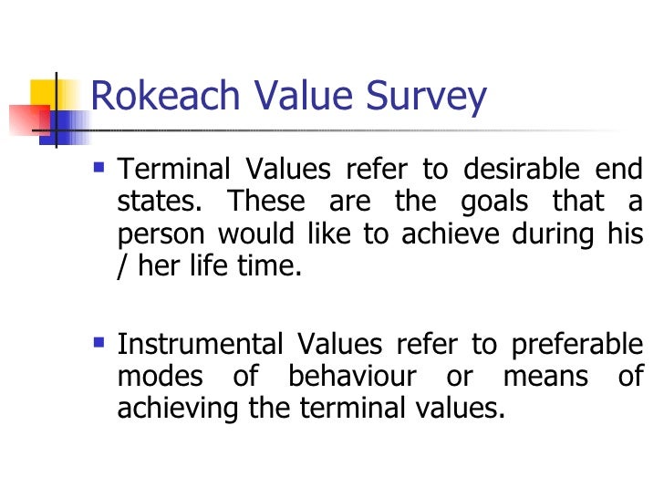 Rokeach Values Survey