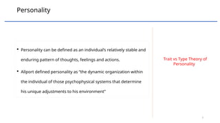 Understanding Personality and Its Impact on Organizational Behavior | PPTX