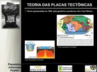 TEORIA DAS PLACAS TECTÔNICAS
 Teoria apresentada em 1965 pelo geofísico canadense John Tuzo Wilson.
Fonte: www.google.com.br/imagens
Fonte: www.google.com.br/imagens
 