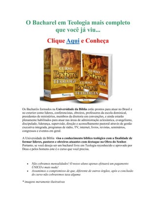 Curso de Bacharel Em Teologia | PDF