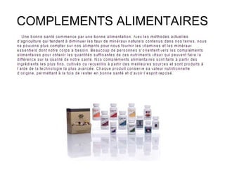 COMPLEMENTS ALIMENTAIRES
 