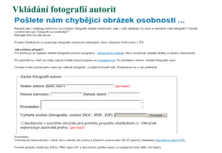 Vkládání fotografií autorit
 