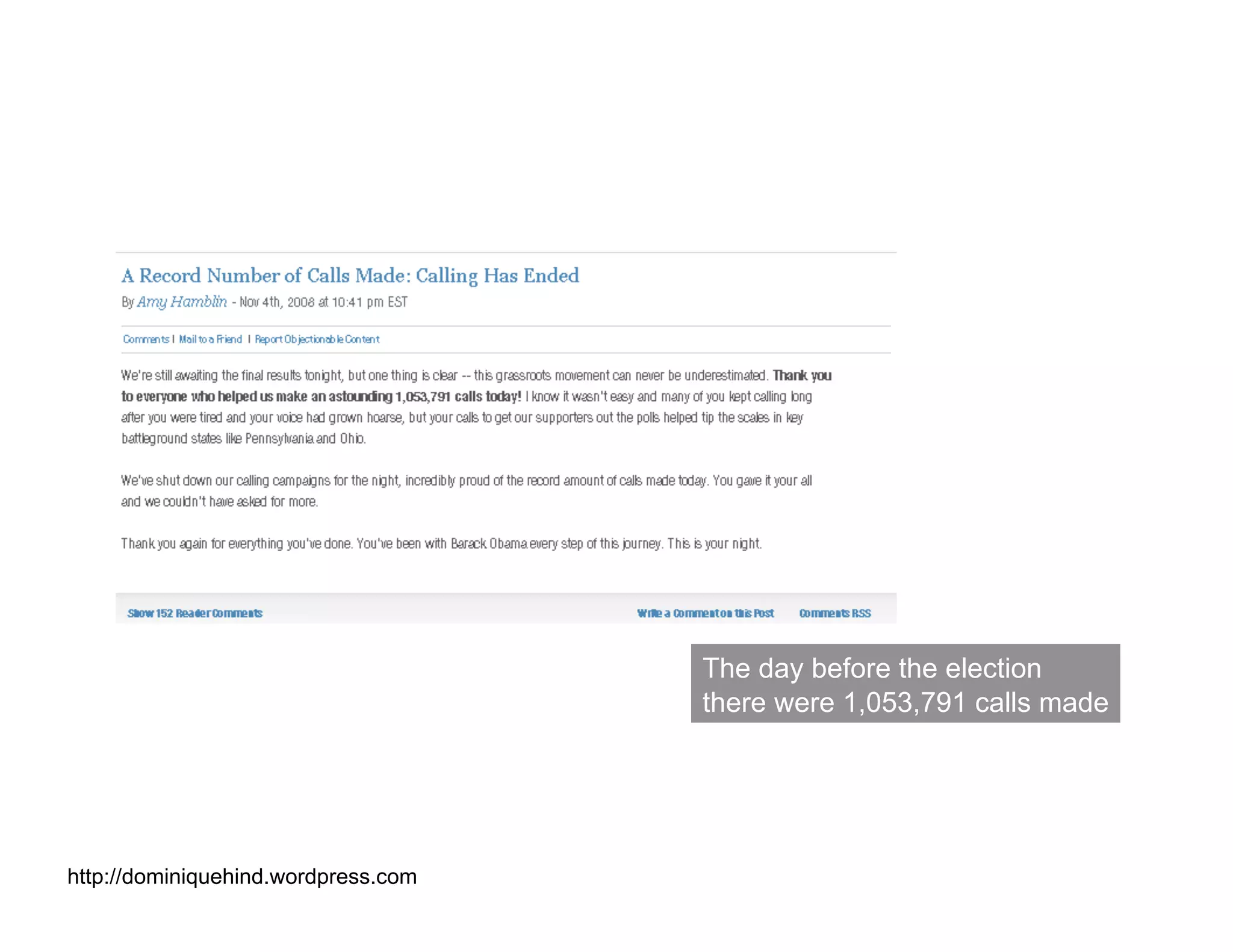 Obama Campaign Summary