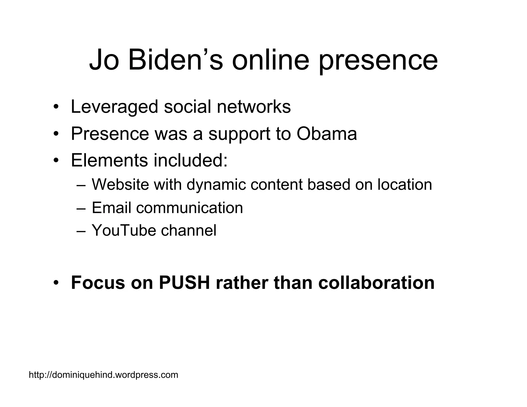 Obama Campaign Summary