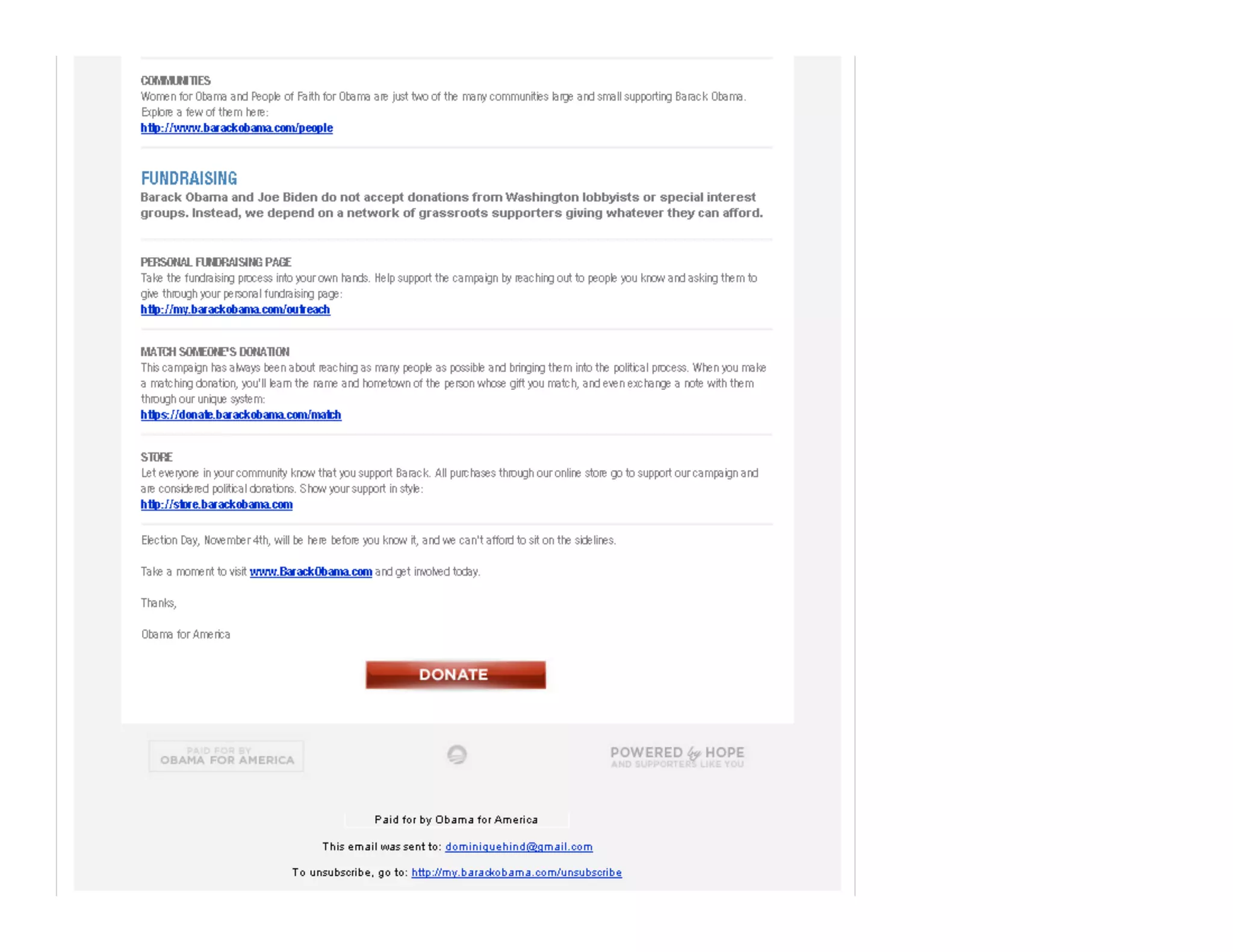 Obama Campaign Summary