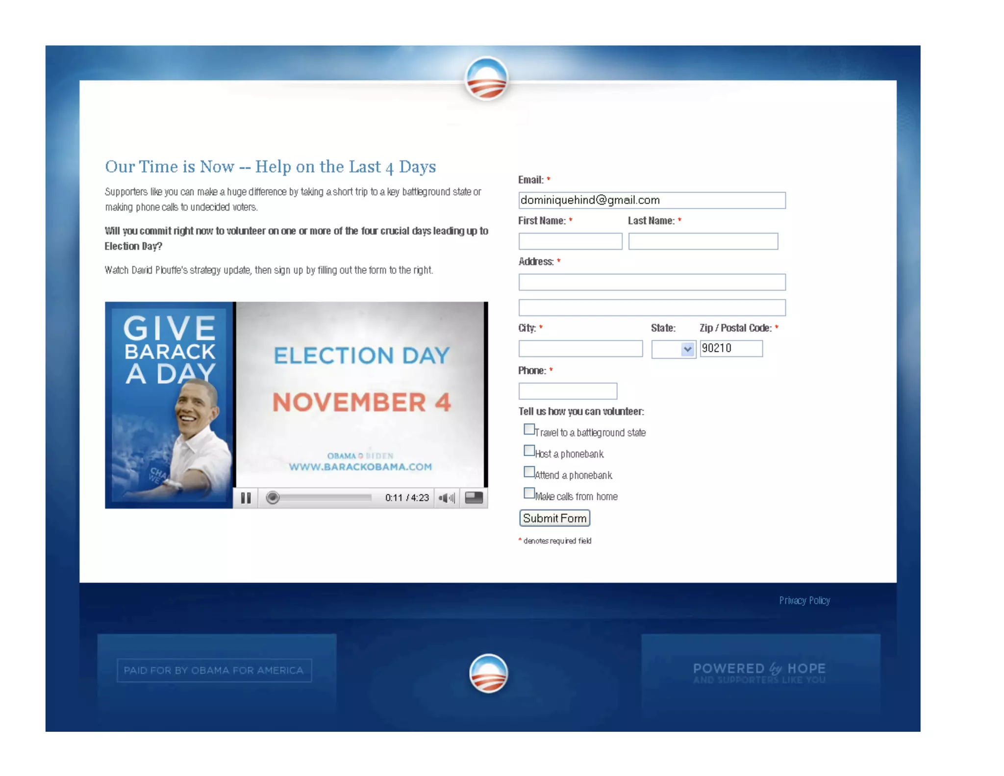 Obama Campaign Summary