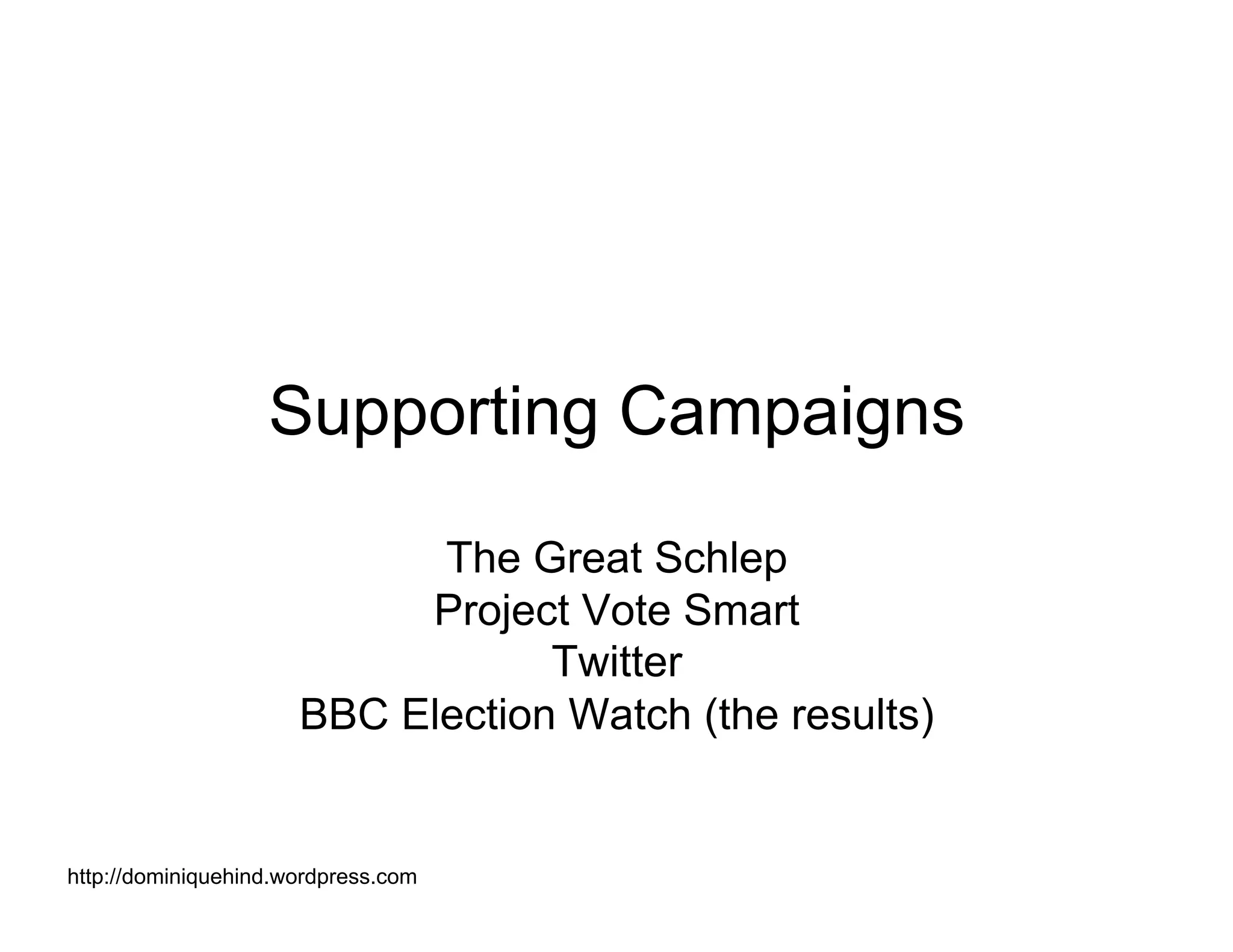 Obama Campaign Summary