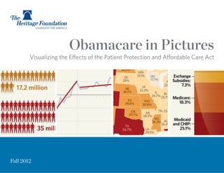 Obamacare
in Pictures
VISUALIZING THE EFFECTS OF THE PATIENT PROTECTION
AND AFFORDABLE CARE ACT
Spring 2014
 