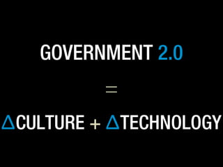 Governm
ent2.0
Transparency Accountability
Community
Engage
Collaborate
Co-Design
Transform
Innovate
Networks
Social
Crowd...