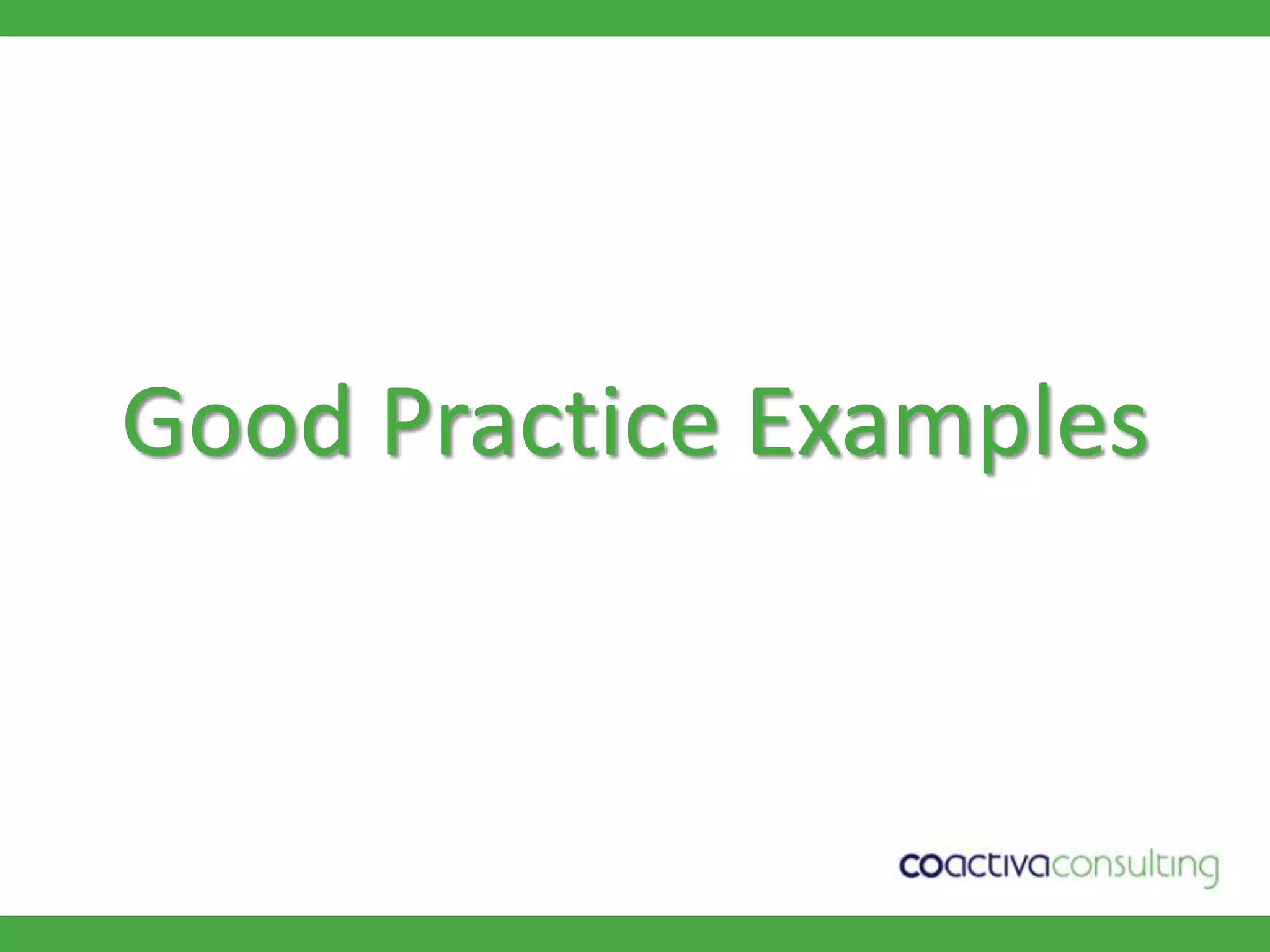 Good Practice Examples