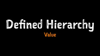 Defined Hierarchy
Value
 