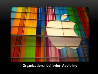 Organizational behavior Apple Inc
 