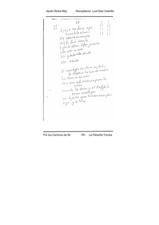 Apola Obara Meji Recopilacion :Luis Diaz Castrillo
Por los Caminos de Ifá La Filosofía Yoruba-46-
 