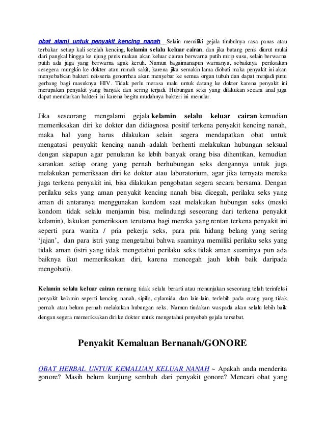 Obat alami untuk penyakit kencing nanah atau gonore