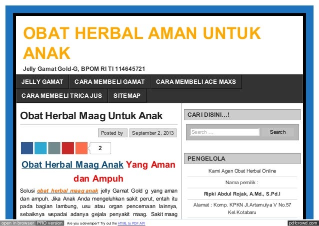 Obat Herbal Maag Anak Yang Aman Dan Ampuh