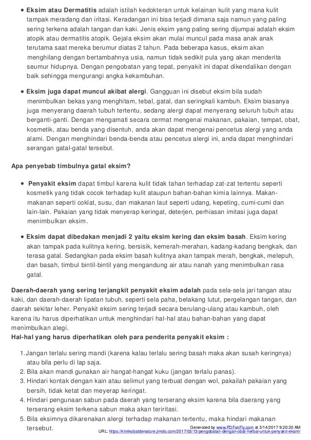 Obat herbal untuk penyakit eksim kelamin