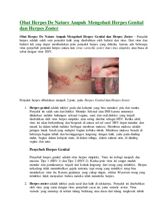Obat Herpes De Nature Ampuh Mengobati Herpes Genital Dan