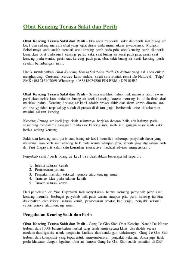 Obat Kencing Terasa Sakit dan Perih Obat Kencing Terasa Sakit dan Perih