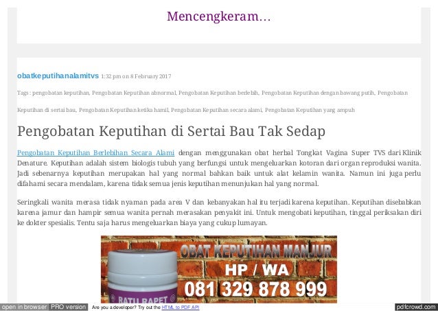 Obat keputihan paling bagus