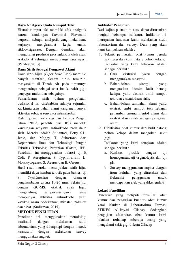 Pemanfaatan Batang Pohon Kelapa Menjadi Obat Kumur Pereda 