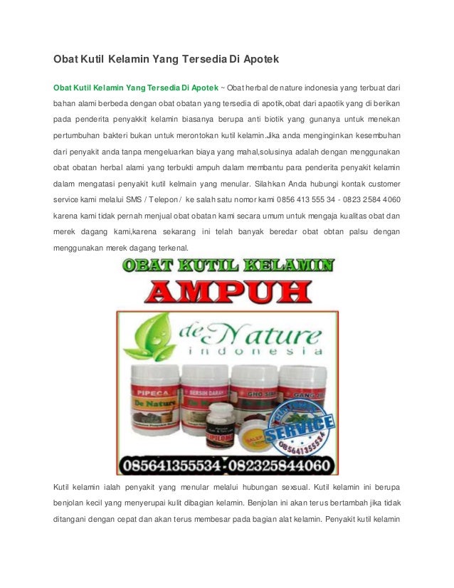  Obat  kutil  kelamin yang tersedia di apotek 