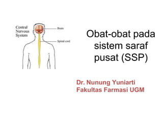 Obat-obat pada
sistem saraf
pusat (SSP)
Dr. Nunung Yuniarti
Fakultas Farmasi UGM
 