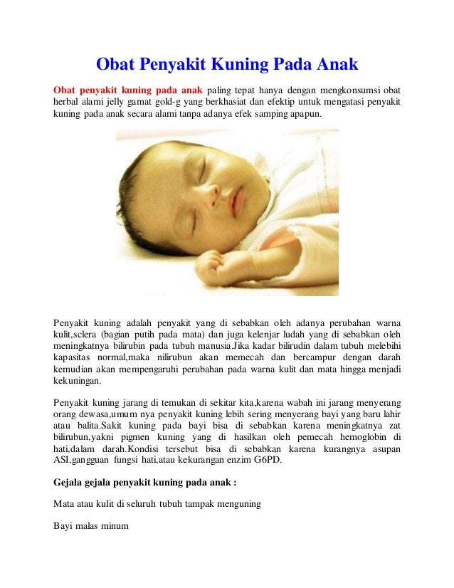 Obat penyakit kuning pada anak Obat penyakit kuning pada anak