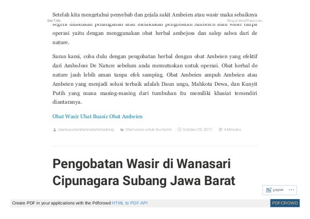 Obat untuk wasir