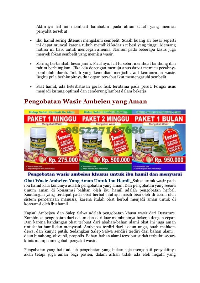 Obat wasir ambeien yang aman untuk ibu hamil