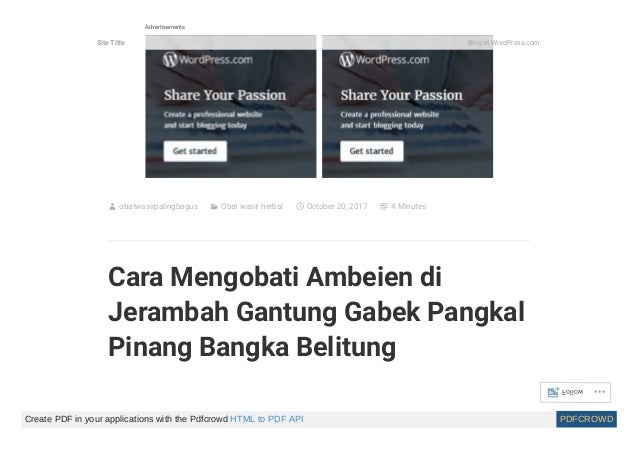 Obat wasir tanpa operasi