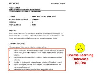 1.
      CLO

Course Learning
  Outcomes
    (CLOs)
 