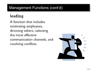 Management Functions (cont’d)
1–12
 