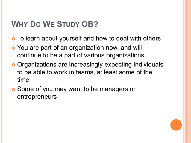 Ob chp 1_introduction | PPT