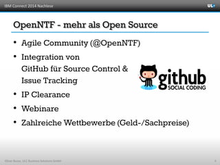 IBM Connect 2014 Nachlese
Oliver Busse, ULC Business Solutions GmbH
•
•
•
•
•
9
 