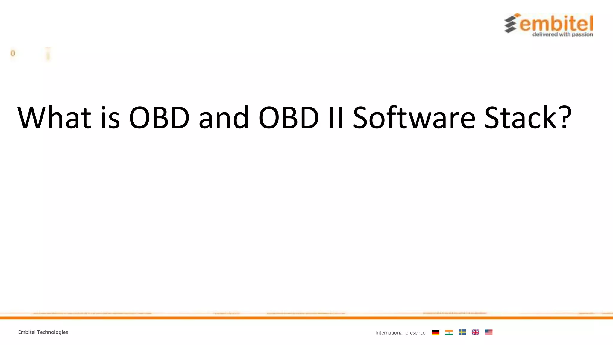 What is OBD and OBD II Software Stack? | PPTX
