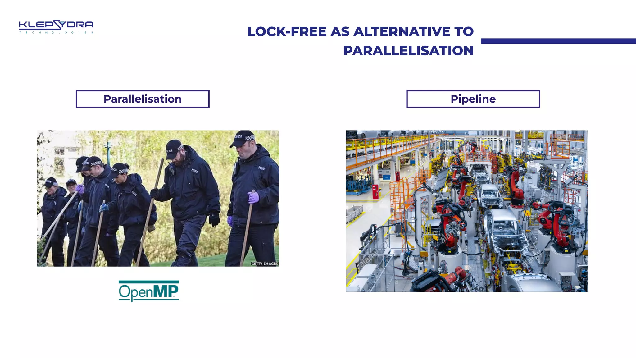 LOCK-FREE AS ALTERNATIVE TO
PARALLELISATION
Parallelisation Pipeline
 