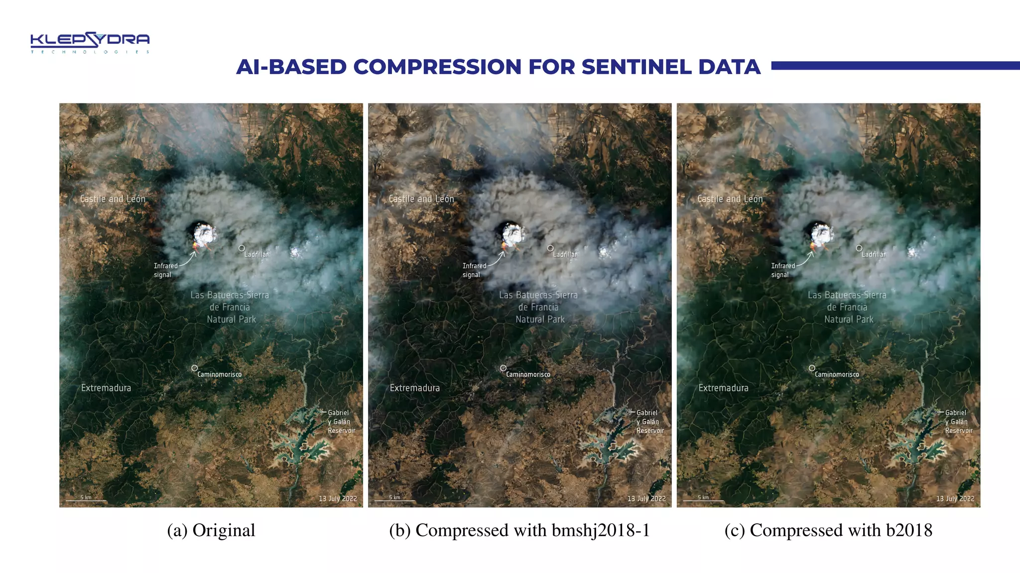 AI-BASED COMPRESSION FOR SENTINEL DATA
(a) Original (b) Compressed with bmshj2018-1 (c) Compressed with b2018
 