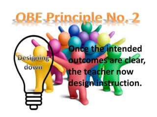 Once the intended
outcomes are clear,
the teacher now
design instruction.
 